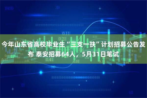 今年山东省高校毕业生“三支一扶”计划招募公告发布 泰安招募64人，5月31日笔试