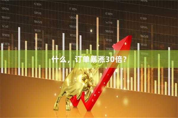什么，订单暴涨30倍？
